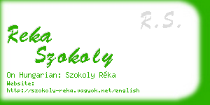 reka szokoly business card